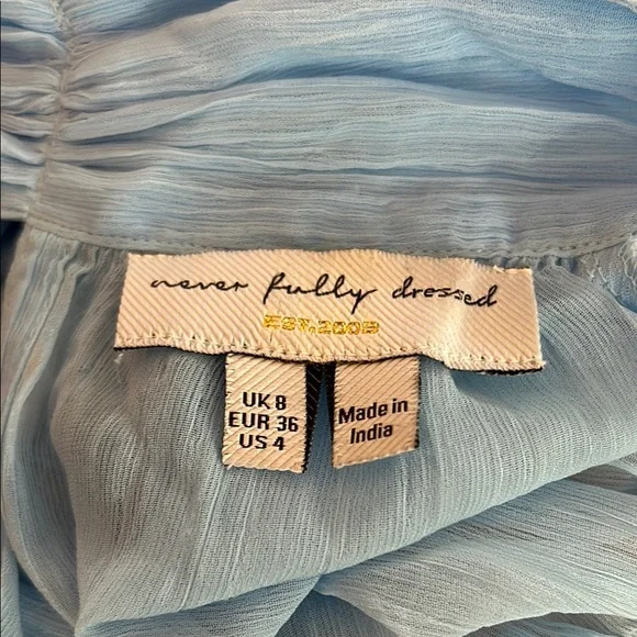 Never Fully Dressed Sky Blue Ruffle Blouse - Picture 6 of 6